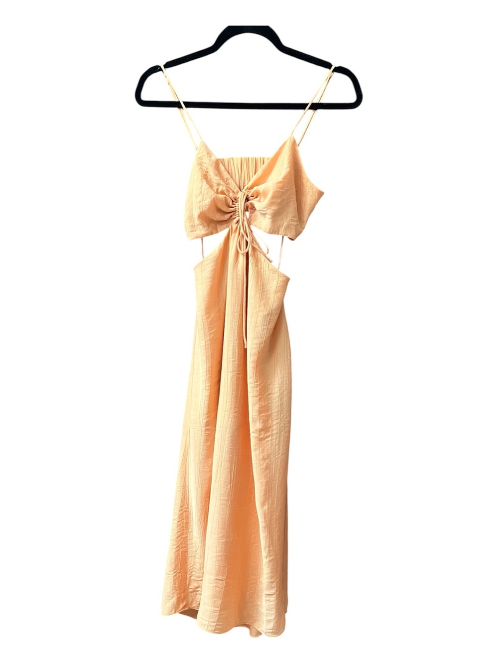 Sage The Label Yellow Cutout Tie-Front Maxi Dress Small